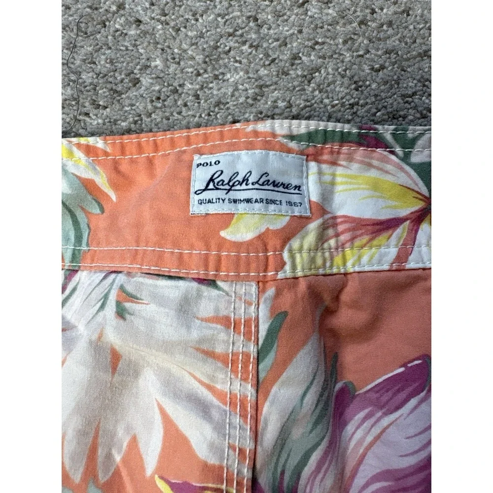 Polo Ralph Lauren Men's 30 Vintage Swim Trunks Board Shorts Hawaiian Tropical‎